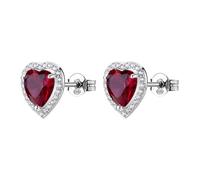 Brosway Boucles d'oreilles pour femme, boucles d'oreilles à Lobo en argent et Passion Ruby avec symbole cœur | Collection FANCY - FPR142