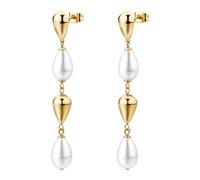 Brosway Boucles d'oreilles pour femme, boucles d'oreilles pendantes en acier et perles | Collection PERFECT - BPC77