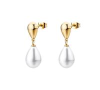 Brosway Boucles d'oreilles pour femme, boucles d'oreilles pendantes en acier et perles | Collection PERFECT - BPC75