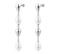 Brosway Boucles d'oreilles pour femme, boucles d'oreilles pendantes en acier et perles | Collection PERFECT - BPC76