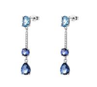Brosway Boucles d'oreilles pour femme, boucles d'oreilles pendantes en argent et Freedom Blue | Collection FANCY - FFB133