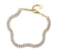 Brosway Bracelet en acier pour femme, double rangée de cristaux blancs, modèle BEI112