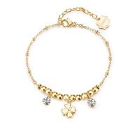 Brosway Bracelet femme avec symbole trèfle en acier inoxydable | Collection CHAKRA - BHKB266, Acier inoxydable, Cristal