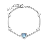 Brosway Bracelet Femme, Bracelet Rigide en Argent et Cloud Light Blue avec Symbole Coeur | Collection Fancy - FCL126