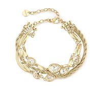 Brosway Bracelet Femme en Acier avec Cristaux, Multi-Strand, Or, Modèle BYM211