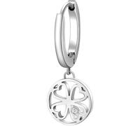 Brosway Boucles d'oreilles femme simple, boucles d'oreilles créoles en acier cristaux trèfle | Collection Chakra - BHKE001