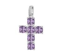 BrosWay Charm femme en argent FMP18 - Croix, Collection Fancy, 23 mm, Zircons magic violet