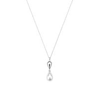 Brosway Collier femme en acier avec perle, pendentif en goutte, chaîne élégante BPC68, bijou raffiné pour occasions spéciales