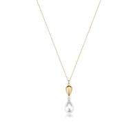Brosway Collier femme en acier BPC69, élégant bijou avec pendentif en or et perle, chaîne réglable