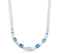 Brosway Collier femme en acier inoxydable, cristaux pendentifs, design contemporain, fermoir mousqueton, 45 cm, finition brillante, argent