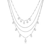 Brosway Collier femme en acier, modèle BYM203, ras du cou multi-fil avec cristaux