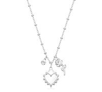 Brosway Collier femme en argent, design cœur avec cristaux, élégant bijou BHKN181