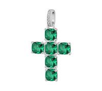 Brosway FLG11 Charm femme en argent avec symbole croix, collection Fancy, 23mm, Argent, Zircone vert