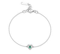 Brosway FLG126 Bracelet Femme en Argent avec Symbole Coeur, Bracelet Femme Collection Fancy, 180mm, Argent sterling, Zircone vert