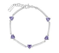 Brosway FMP119 Bracelet semi-rigide pour femme en argent avec symbole cœur, bracelet femme collection Fancy, 178mm, Argent sterling, Zircons magic violet