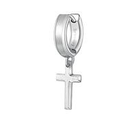BrosWay Boucle d'oreille mono créole BIK27 Croix en acier inoxydable Homme