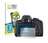 brotect Protection Écran Verre pour Canon EOS 750D | 3 Pièces Clair Protection d'écran Made in Germany Film Protecteur Vitre 9H Anti-Rayures Transparent