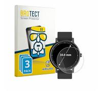 brotect Protection Écran Verre pour | Montres (Circulaire, ø: 33 mm) 3 Pièces Clair Protection d'écran Made in Germany Vitre 9H Anti-Rayures Transparent
