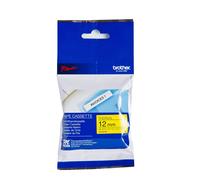 Brother 12mm Plastic Labelling Tape Black On Yellow (8m) Black on Yellow 12 mm