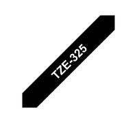 Brother | 325 | Plastifié | Thermique | Blanc sur noir | Rouleau (0,9 cm x 8 m)