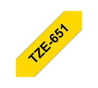 Brother | 651 | Laminé | Thermique | Noir sur jaune | Rouleau (2.4 cm x 8 m)