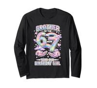 Brother 67 Birthday Aquarelle Arc-en-Ciel Pastel 7 Ans Manche Longue
