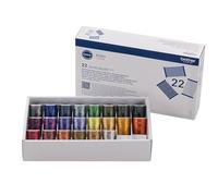 Brother Fil à broder ETS22 22 couleurs 100% polyester 300 mètres par bobine Multicolore