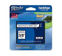 Cassette originale à ruban pour étiqueteuse Brother 9mm noir sur blanc - TZe-221