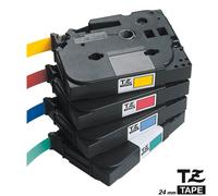 Brother - Blanc, rouge - Rouleau (2,4 cm x 8 m) 1 cassette(s) ruban laminé - pour P-Touch PT-1400, 1500, 1600, 1650, 2310, 2430, 2600, 2610, 2700, 2710, 3600, 9600, 9800