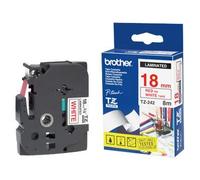 Brother - Brillant - rouge sur blanc - rouleau (1,8 cm x 8 m) 1 cassette(s) ruban - pour P-Touch PT-1650, 18, 1830, 1880, 1950, 1960, 2100, 2110, 2430, 2700, 2710, 3600, 9800