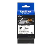 Brother Ruban d'étiquetage HSE261E pour gaine thermorétractable Noir sur blanc 31 mm x 1,5 m