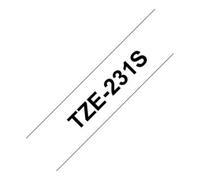 Brother Ruban cassette TZE231S 12 mm x 4 m Blanc / Noir 1 rouleau