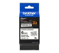 Brother Ruban d'étiquetage original TZe-S211 P-Touch adhésif extra-fort 6 mm Noir sur blanc 8 m