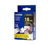 Brother Brother TZE-344 DirectLabel or sur noir laminé 18mm x 8m