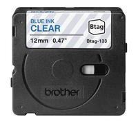 Brother Ruban d'étiquette BTAG-133 12 mm bleu sur transparent 4 m