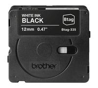 Brother BTAG-335 - Blanc sur noir - Rouleau (1,2 cm x 4 m) 1 cassette(s) boîte de suspension - bande d'étiquettes - pour Brother PT-N10, PT-N20, PTN-25BT