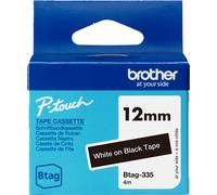 Brother Ruban Btag-335 blanc sur noir - 12 mm de large