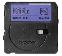 Brother BTAG-F31 - Ruban adhésif noir sur violet, 12 mm de large, non laminé