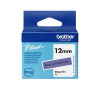 Brother BTAG-F31 Ruban Noir sur Violet 12mm x 4m Non Laminé pour P-touch PT-N10/N20/N25BT - Étiquettes résistantes Micro-ondes/Congélateur/Lave-vaisselle