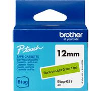 Brother Btag-G31 Ruban Noir sur vert Original Btag-G31
