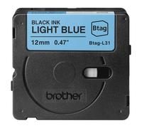 Brother BTAG-L31 - Noir sur bleu clair - Rouleau (1,2 cm x 4 m) 1 cassette(s) boîte de suspension - bande d'étiquettes