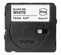 BROTHER BTAG231 - 12mm x 4m / Noir sur Blanc