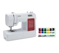 BROTHER - CS10s - Machine à coudre électronique - 40 pts - Ecran LCD - Blanche + Boîte de 18 bobines de fil de couture - MADEIRA - 2