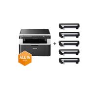 Brother DCP-1612WVB - Imprimante Multifonction Laser Mono A4, 2400x600 DPI, 20 ppm, Wifi, USB 2.0, Mémoire 32MB, GDI, Cycle 1800 pages/mois