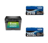 Brother DCP-L2627DWE - Imprimante Multifonction 3 en 1 (Impression/Scan/Copie) Laser Monochrome TN2510 and TN2510XL - Cartouche de Toner Haute capacité Originale - Noir