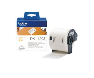 Brother DK-11202 Étiquette Noir/Blanc 62x100mm, 300 étiquettes/rouleau, Technologie Thermique Directe, Compatible Brother QL-1050/1060N/500 etc.