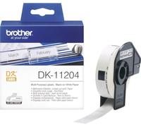 Brother DK-11204 Rouleau d'étiquettes 54 x 17 mm papier blanc 400 pc(s) fixation permanente DK11204 Etiquette pour adresse