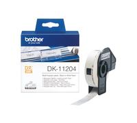 Brother DK-11204 Rouleau d'étiquettes Noir sur Blanc 17x54mm, 400 étiquettes, Technologie Thermique Directe, Compatibilité Brother QL, DK Tape
