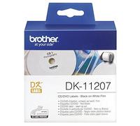 Brother Rouleau d'étiquettes CD/DVD DK-11207 original noir sur blanc 58 mm