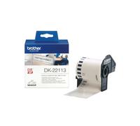 Brother DK-22113 Ruban d'étiquettes Continu 6.2cm x 15.24m Noir sur Transparent, Impression Thermique Directe, pour QL1050, QL700, etc.